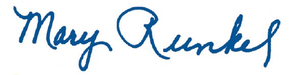 Mary Runkel signature